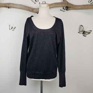 Attention black sparkle stretchy party sweater